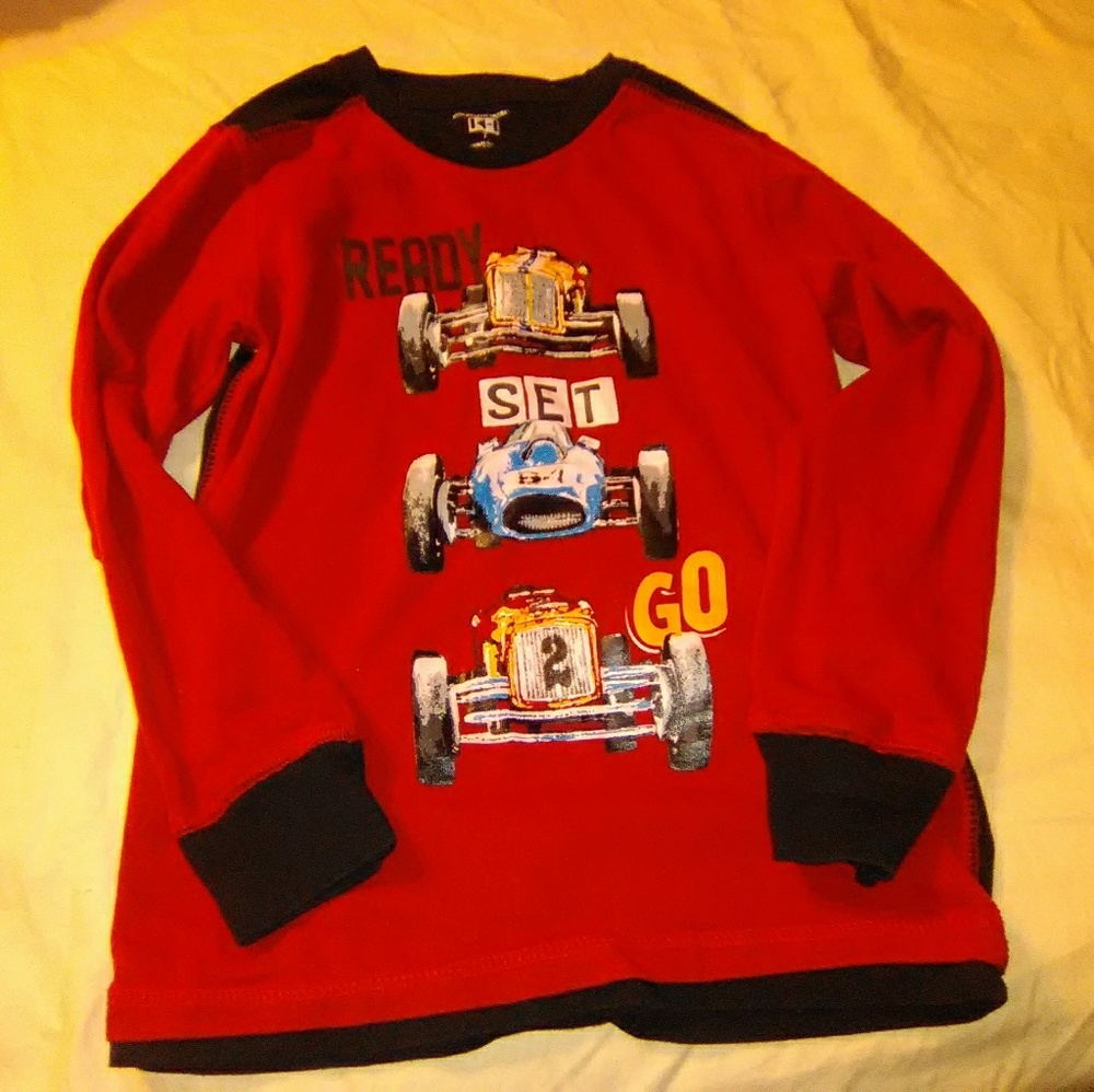 Boys long sleeved race car shirt
